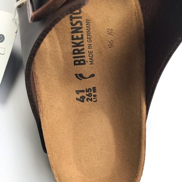 New! Birkenstock Arizona BS Dark Brown Leather Sandals Sz 41 Women 10 Men 8 - Picture 4 of 9